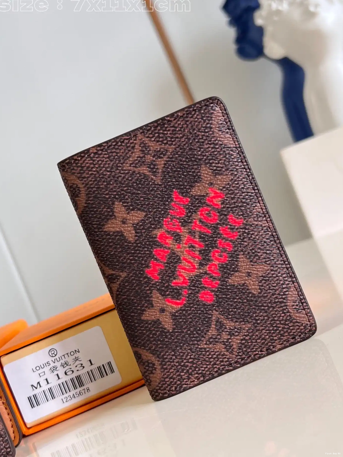 Firstbag VUITTON Organizer-7.5*11.1*1 cm LOUIS Pocket 0706